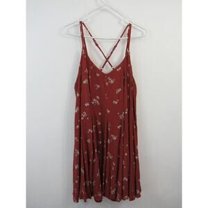 Haute Fox 2X Spring Deep Rust Curvy Fit Floral Tunic Tank Top Plus Size